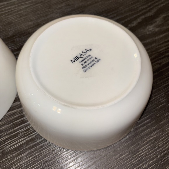 Set Of 2 MIKASA SAMANTHA 6"‎ Bone China Elegant White SOUP CEREAL BOWLS - Picture 4 of 7